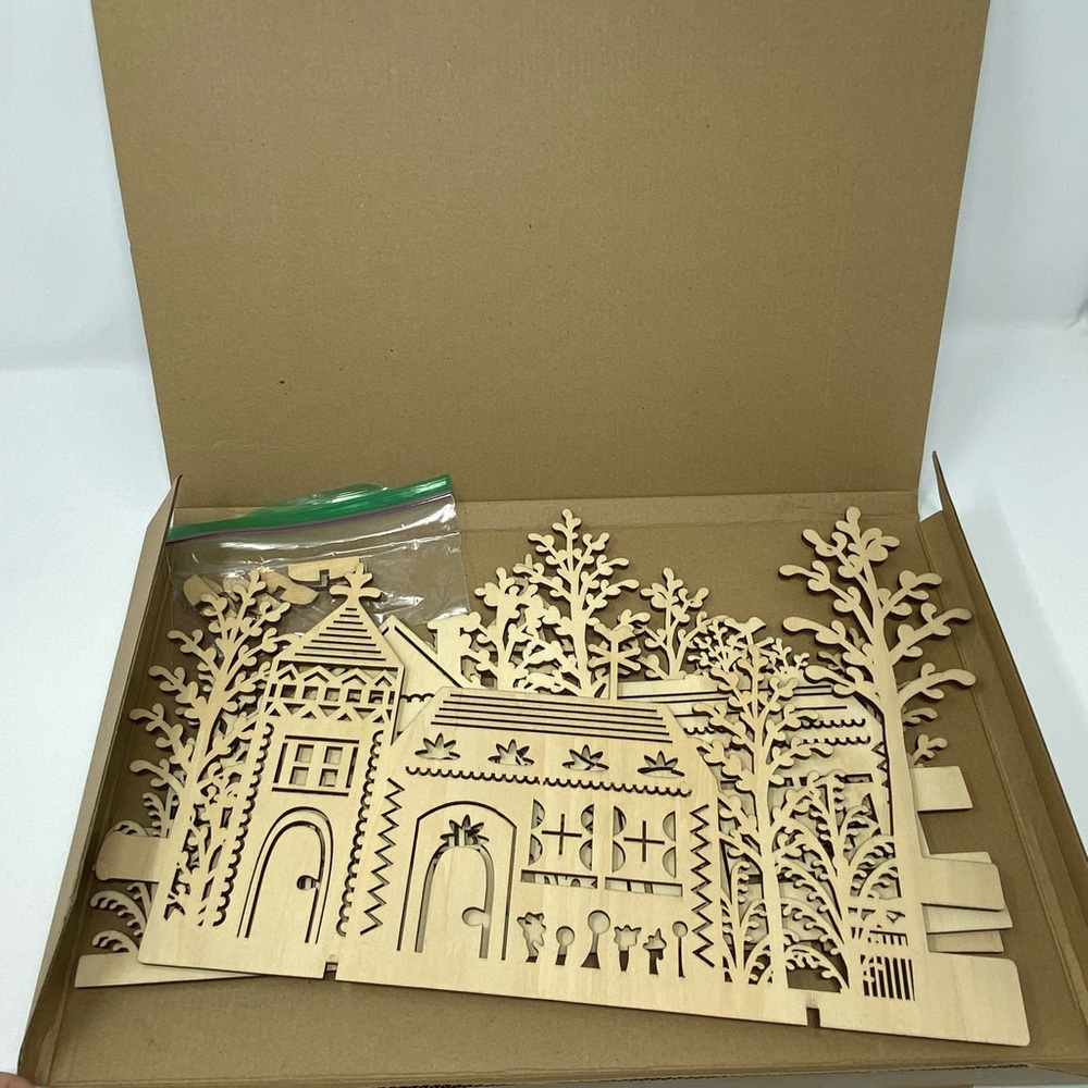 Crate & Barrel 3-Piece Wooden Village